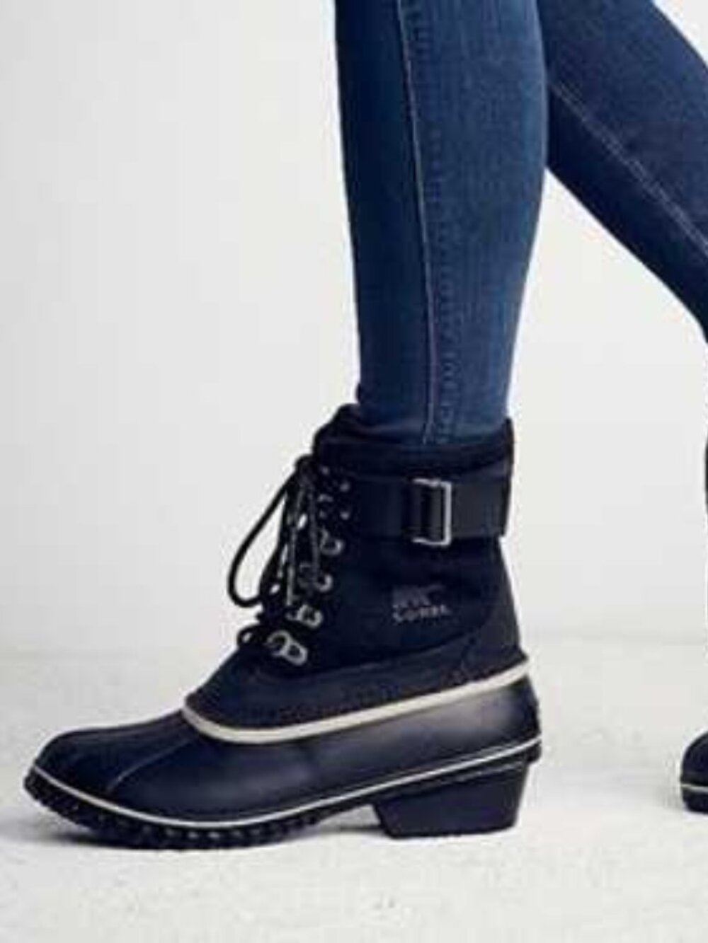 Sorel Women's Black Fancy Lace II Leather Classic Ankle Winter Boots Size 7.5